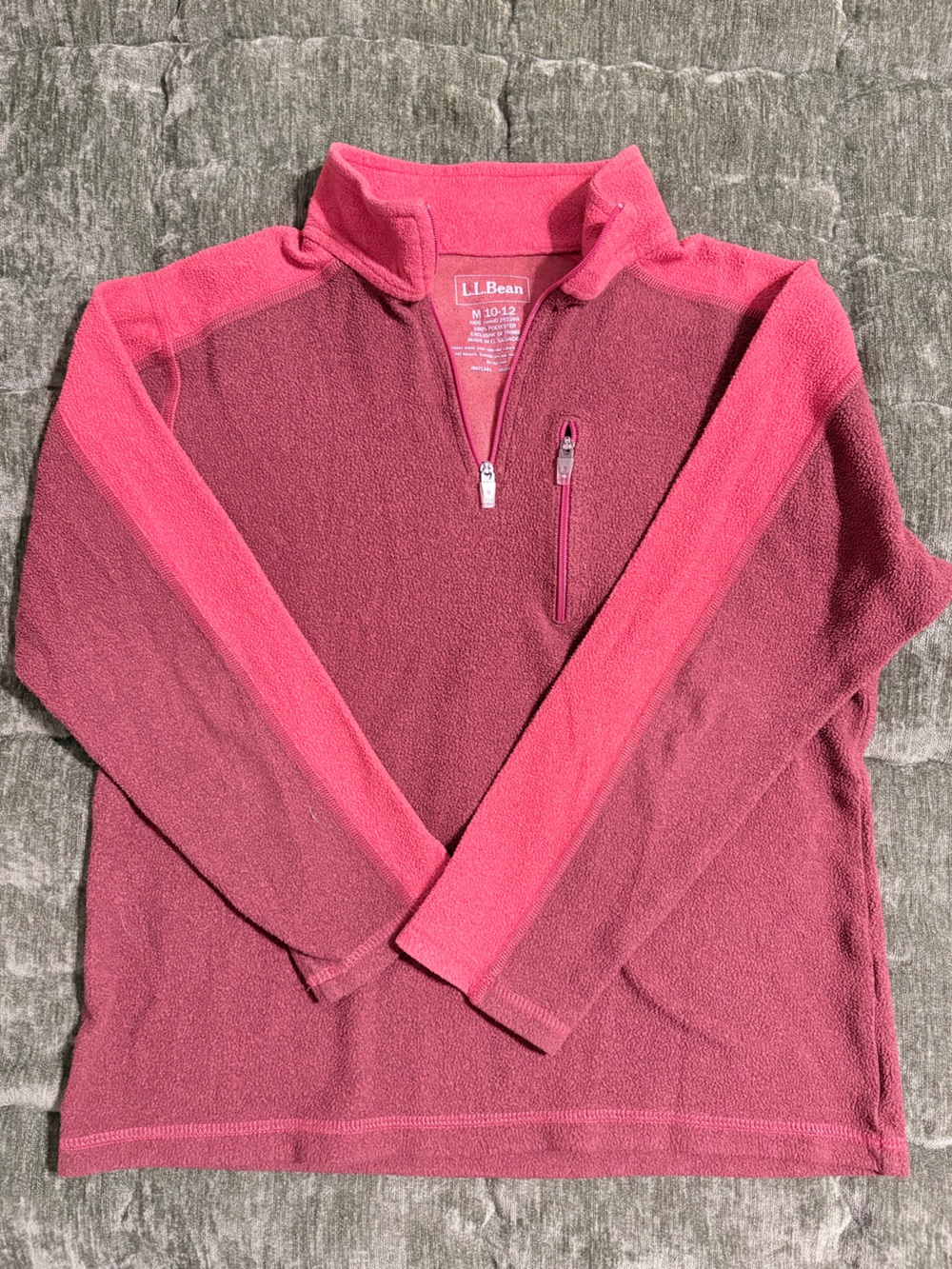 L.L.Bean Quarter-Zip Fleece Pullover in Red